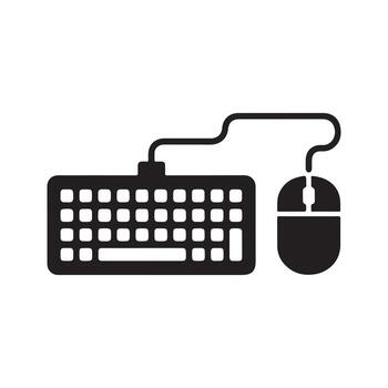 Keyboard and Mouse Solid Icon for Tech Workspace vector
