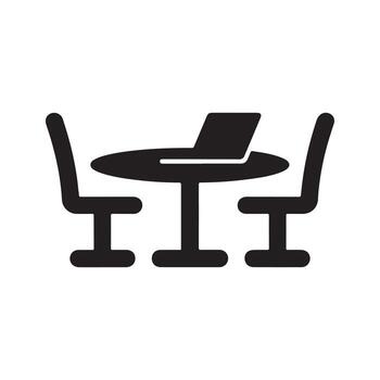 Meeting Table Solid Icon Representing Team Collaboration vector