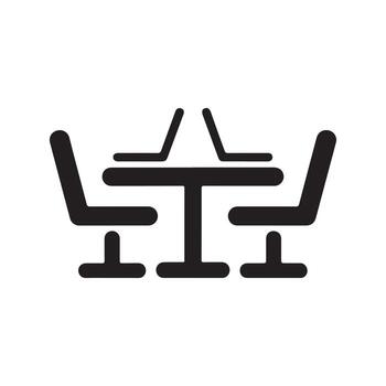 Meeting Table Solid Icon for Workplace Setup vector