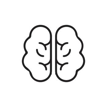 Minimal Brain Icon for Science and Education Design vector