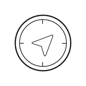 Minimal Navigation Arrow Icon for Travel and Direction Design vector