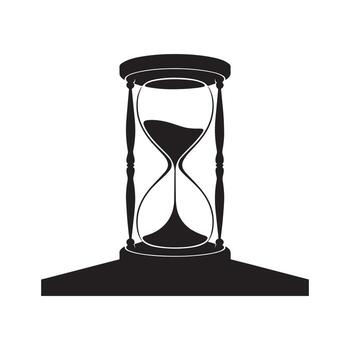 Sandglass symbol of time passing used for motivation, waiting, and success themes vector