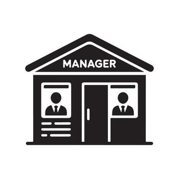 Manager Cabin Solid Icon for Executive Office vector