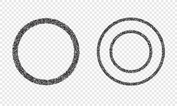 Circular frame with dust dots and grain texture ring border silhouette design, abstract halftone background pattern with geometric dotted shape on isolated background vector