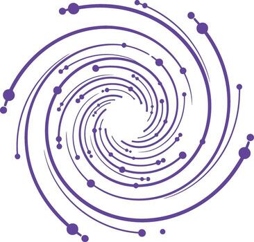 Abstract spiral design with dots and lines creating a visual effect. vector