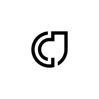 A modern, professional Cd or dC monogram using interlocking circular lines. It symbolizes secure connection, continuous data flow, and futuristic integration. vector