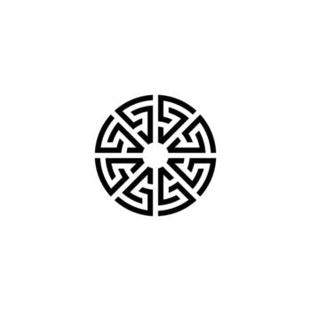 A futuristic circular maze of repeating 'S' marks. The modern design is professional, symbolizing complex strategy, seamless solutions, and secure data systems. vector