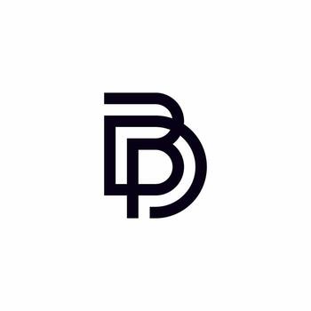A modern, professional BP or PB monogram with continuous, flowing lines. It symbolizes structured planning, seamless process, and a futuristic business approach. vector