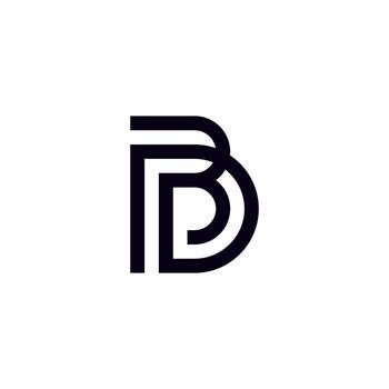 esta futurista pb o bp marca usos negrita paralelo líneas para profundidad. eso es profesional y moderno, representando tubería seguridad, binario fuerza, y continuo datos fluir. vector