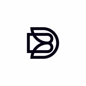 un atrevido, profesional bd o db monograma con dinámica líneas. eso representa un moderno, futurista Plano para penetración desarrollo y sistemático progreso. vector