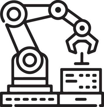 automatización y robot Procesando icono vector