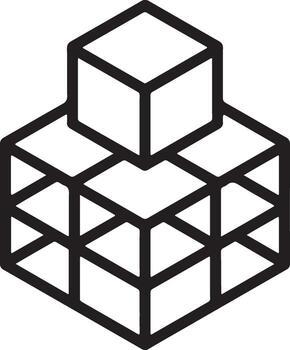 dimensional reducción 3d datos icono vector