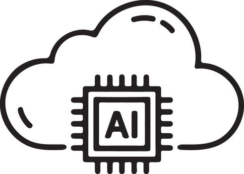 nube informática y ai almacenamiento icono vector