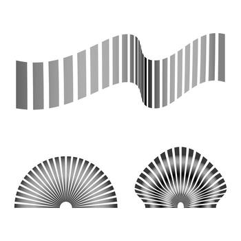 Abstract Black and White Optical Illusion Lines and Geometric Wave Shapes Design vector