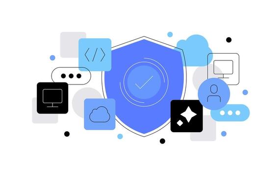 alto tecnología y ciber seguridad. proteger con digital elementos vector