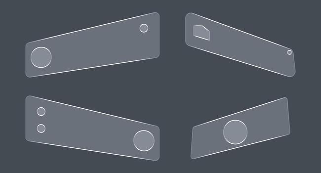 Abstract Design of Rectangular Geometric Shapes with Round and Polygon Accents vector