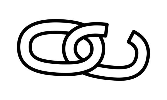 Hand drawn cute outline illustration of broken links. Flat weak chain doodle. Slavery or habit escape icon or print. Network disconnection sticker. Url hyperlink. Break free sign. Isolated. vector