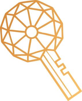 Geometric key design with polygonal head symbolizing security access and modern technology on a clean white background vector