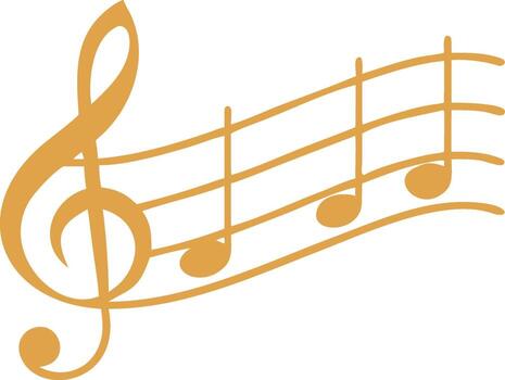 Golden Music Notes and Treble Clef Floating on Staff Lines Representing Musical Harmony and Artistic Expression vector