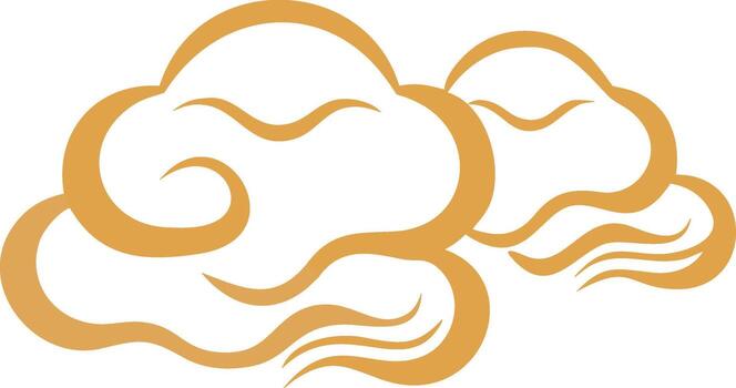 Elegant Golden Cloud Design with Smooth Flowing Lines for Graphic Projects and Asian Inspired Designs vector
