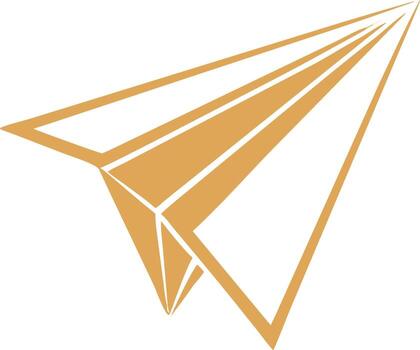 Paper Airplane Illustration Depicting Flight and Imagination in a Minimalist Design with Simple Lines on White Background vector