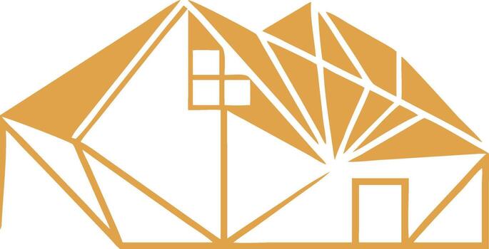 geométrico casa ilustración con angular diseño y moderno minimalista estilo Perfecto para real inmuebles marca y arquitectónico visuales vector