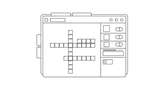 limpiar ilustración de un software interfaz para un interactivo crucigrama juego o rompecabezas creación herramienta vector