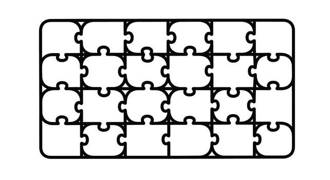 monocromo modelo de un completar rompecabezas rompecabezas red. un contorno ilustración representando conexión, estrategia, y soluciones vector