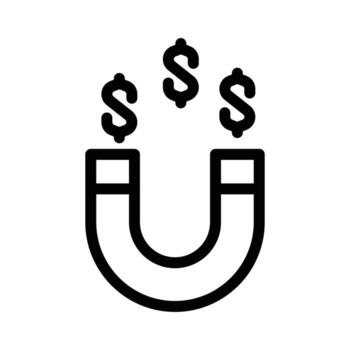 imán con dinero símbolo contorno icono diseño bueno para web o móvil aplicación vector