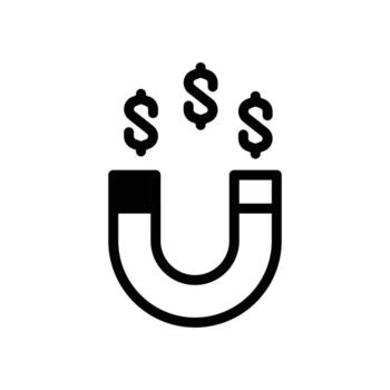 imán con dinero símbolo sólido icono diseño bueno para web o móvil aplicación vector