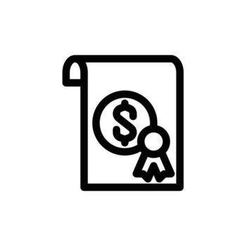Business certificate thin outline icon design good for web or mobile app vector