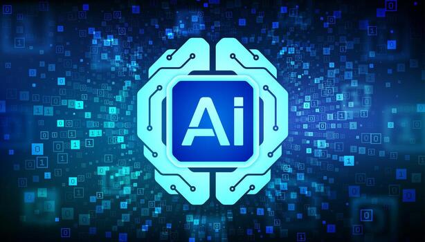 AI chip design graphic vector