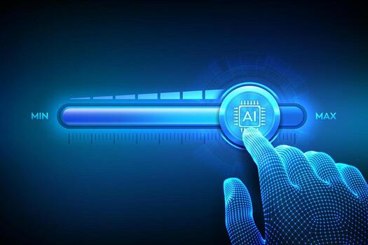 Interactive AI performance adjustment slider vector