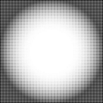 Abstract halftone gradient texture in black and white. Retro dotted background for poster, print, or graphic design. vector