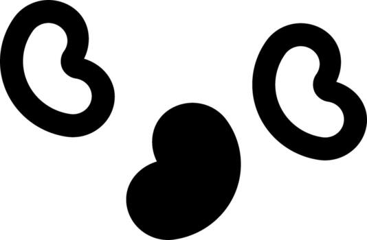 three beans solid line icon vector