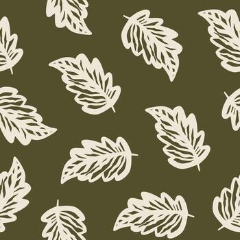 Seamless pattern with leaf in doodle style for wallpaper, textile, background and other vector