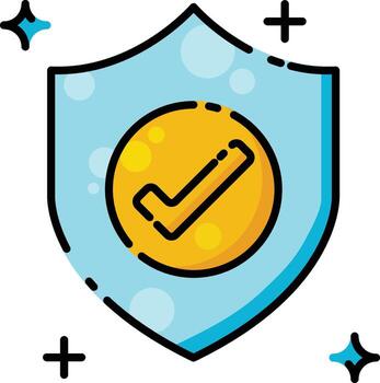 Digital security shield with checkmark symbolizes preventive measures against cyber threats. Perfect for healthcare, technology, and cybersecurity concepts. vector