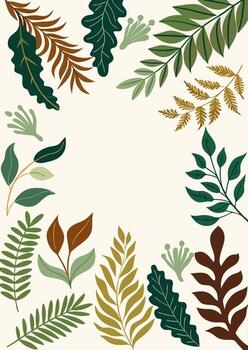 Seamless Botanical Leaf Pattern Frame Scalable Illustration for Graphic Design vector