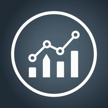 negocio analítica y creativo crecimiento icono - moderno cuadro, lápiz y línea grafico símbolo vector