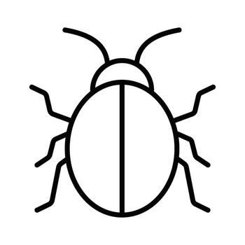 mariquita o escarabajo contorno icono. insecto error símbolo para naturaleza y programación. vector