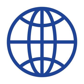 World Wide Web or Global Internet Outline Icon. Universal Connection Symbol. vector