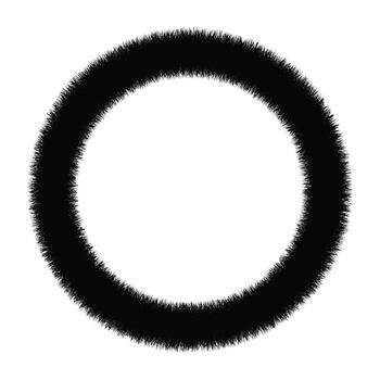 Fuzzy Black Ring Frame with Hairy Texture - Abstract Dust and Particle Effect Element vector