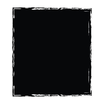Distressed Black Box Frame with Grunge Edges - Abstract Hand Painted Square Background vector