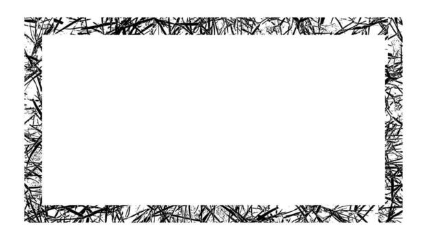 Chaotic Stick and Scratch Rectangle Frame - Abstract Grunge Monochromatic Border vector
