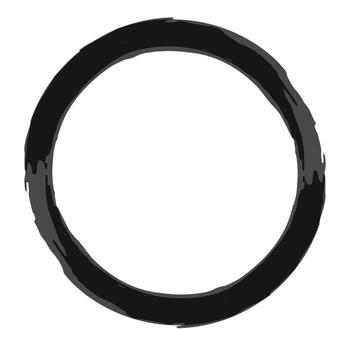 Hand Drawn Gray Ink Circle Frame Element - Abstract Calligraphy Brushstroke Ring vector