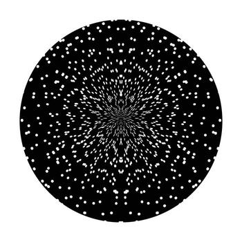 Radial Geometric Dot Pattern in Black and White - Abstract Modern Optical Illusion Design vector