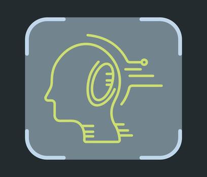 Artificial Intelligence Brain Outline Icon. Modern Deep Learning Technology Symbol. vector