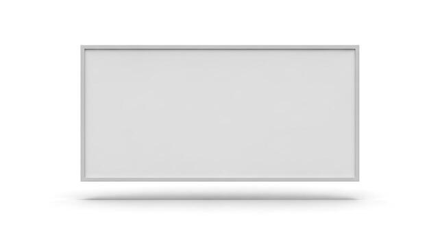 Blank White Square Frame Floating with Soft Shadow on White Background photo