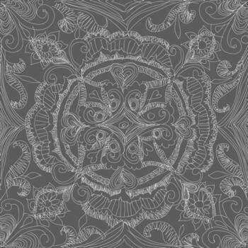 uneven round seamless gray pattern drawn by hand with ballpoint pen. Suitable for backgrounds, textile design, packaging, web design, scrapbooking paper vector