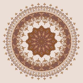Carpet ring, Persian carpet pattern, circular carpet pattern vector